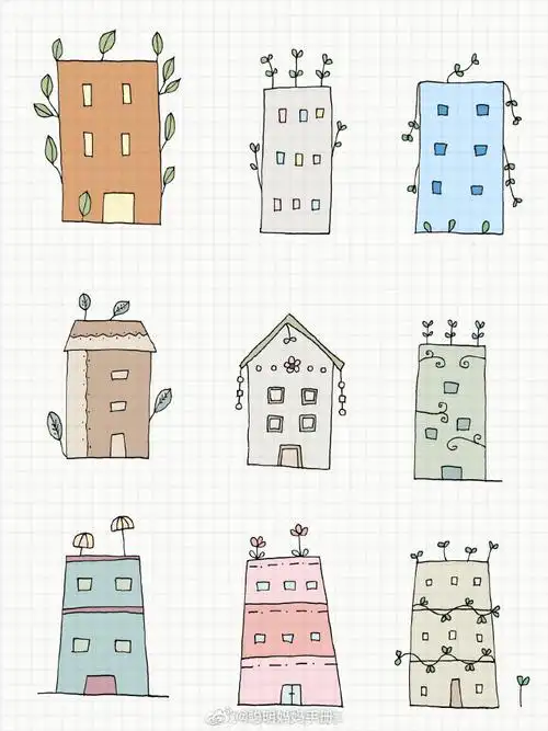 一组充满童趣的小房子简笔画!马住给孩子画几个,好有爱!#育儿知识