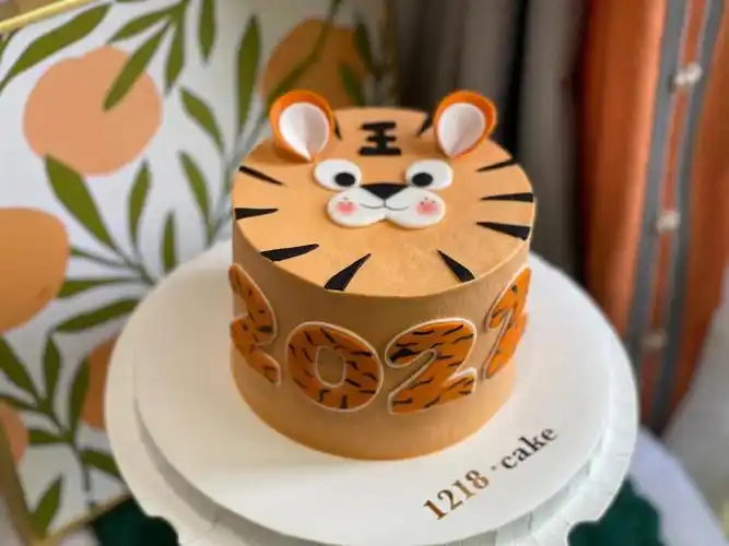 老虎蛋糕翻糖费手学员学蛋糕龙港