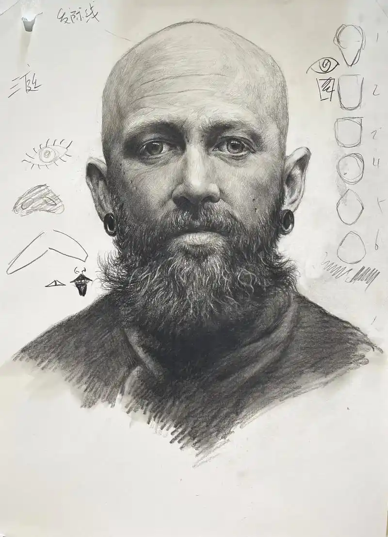 创作灵感 孩子们的素描人像出乎我的意料,最后一张 - 抖音