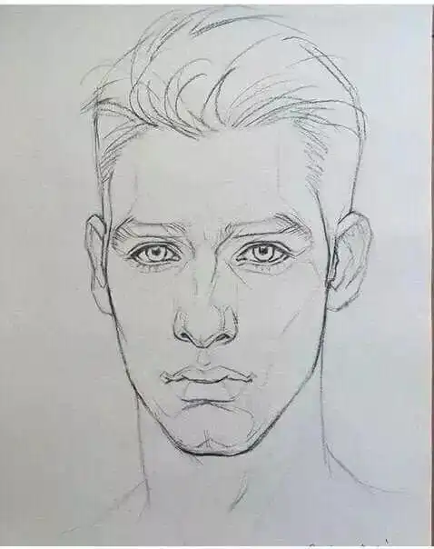 素描男性面部结构图多角度多块面高眉肱骨深邃眼窝高鼻梁