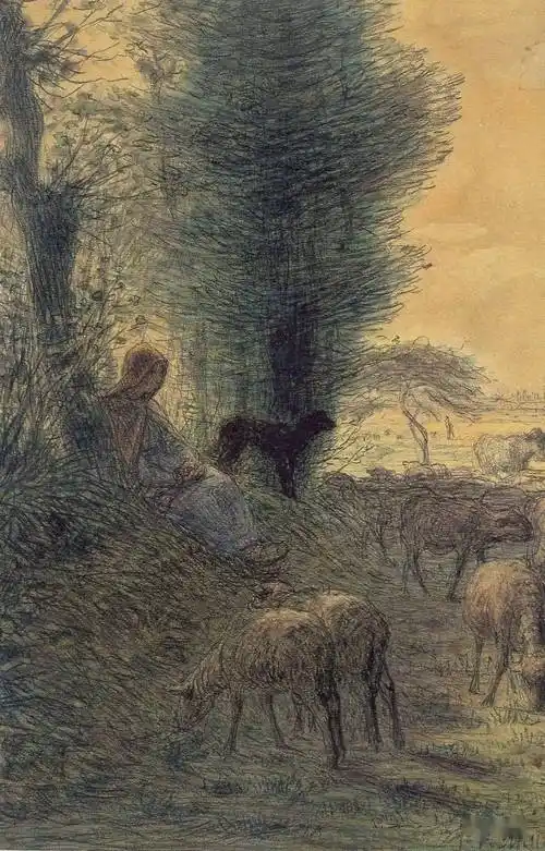 米勒作品>>点击查看如何临摹这幅画让-弗朗索瓦·米勒jean-francois