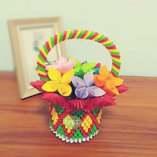 花篮手工折纸图片 手工折纸大全-蒲城教育文学网