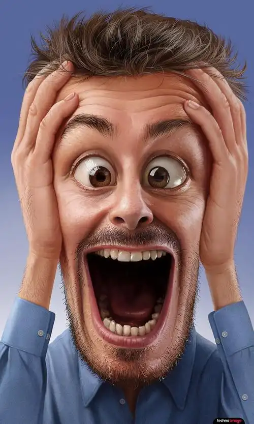 夸张表情跳跃运动人