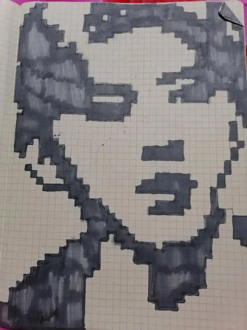 用网格本画的蔡徐坤 作者瞎画的啊,不喜勿喷