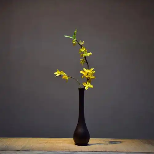 新中式禅意插花仿真客厅会所茶室摆件花瓶陶瓷花瓶