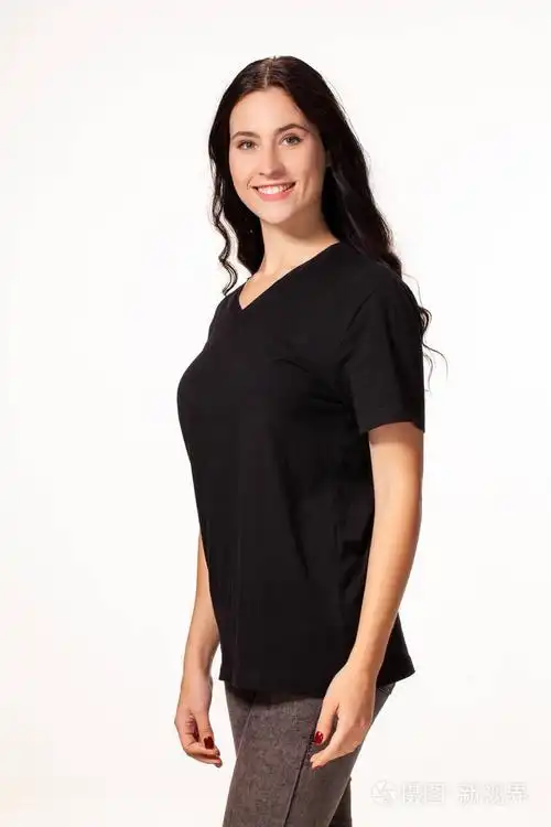 妇女摆站立侧身被隔绝在白色背景照片-正版商用图片14zvuu-摄图新视界