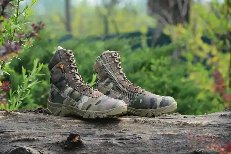 亚马逊尼龙cp迷彩特种春夏款低帮军靴沙漠战术靴