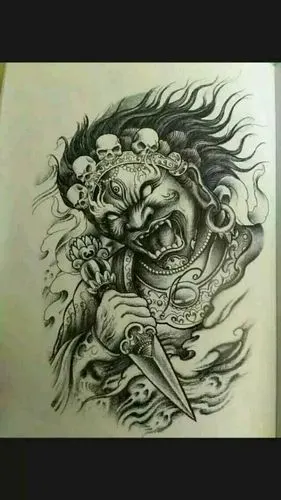 大黑天纹身手稿