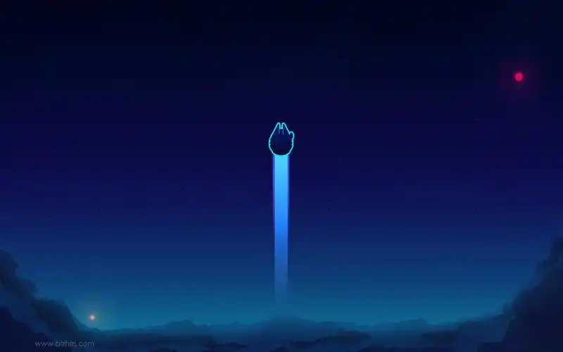 简约飞船升空蓝色好看图片-创意壁纸 - 壁纸家