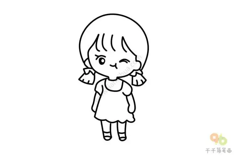简单又可爱女孩简笔画漂亮可爱女孩简笔画可爱小女孩简笔画教程画呆萌