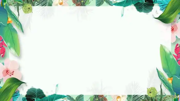 清新绿色植物叶子ppt背景图片 - ppt下载网