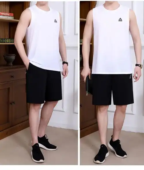 耐克男士冰丝背心短裤运动套装男夏季中老年爸爸装夏装速干篮球运动