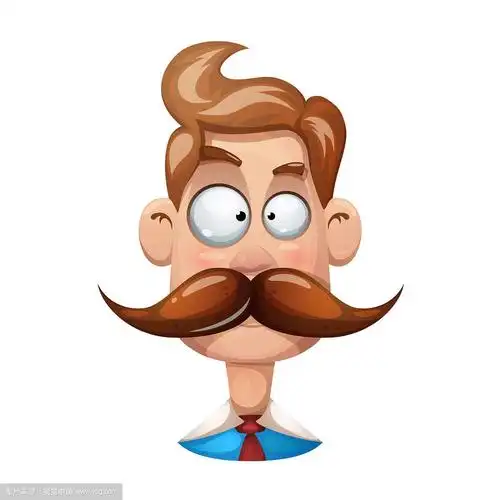 滑稽可爱的卡通男人胡子