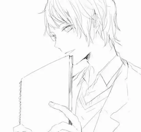 男生侧脸头像简笔画图片