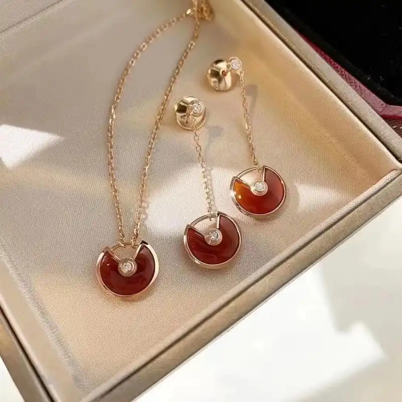 分享一下卡地亚护身符耳钉耳环 项链套装.喜欢的可以一起交流# - 抖音