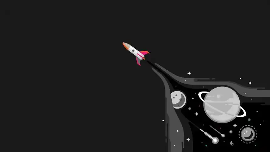火箭 简约极简主义4k电脑壁纸3840x2160_4k背景图片高清壁纸_墨鱼部落
