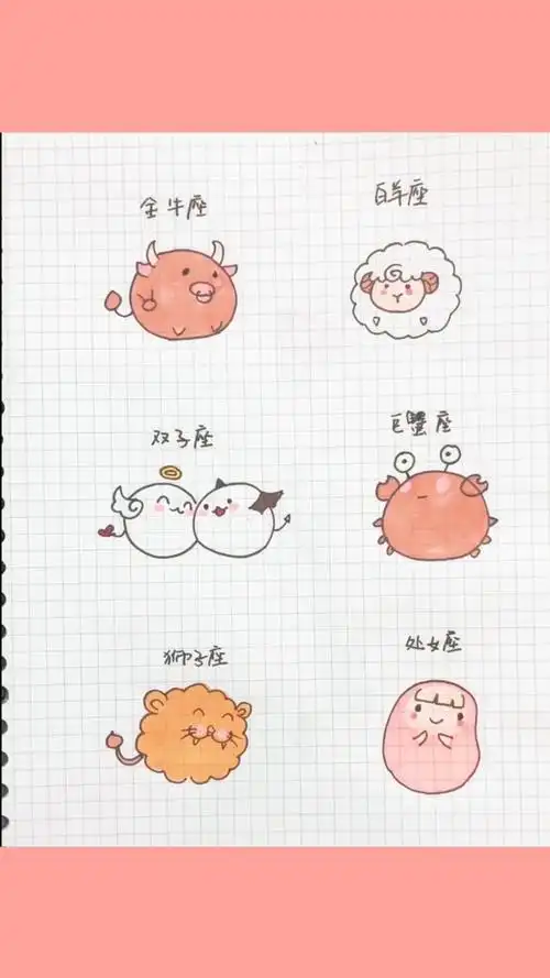 小葩十二星座萌萌的简笔画教程