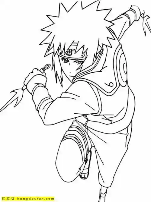 《火影忍者》卡通涂色图片下载-红豆饭小学生简笔画大全