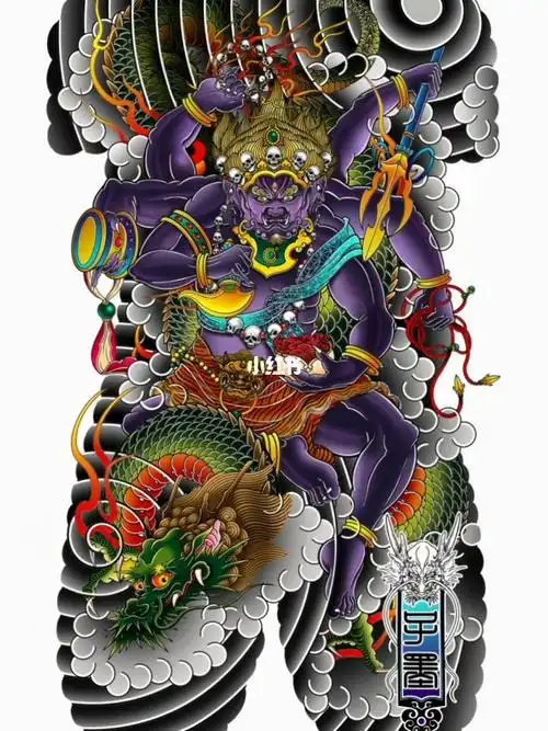 老传统纹身  #大黑天纹身  #六臂大黑天  #纹身手稿  #纹身设计  #老