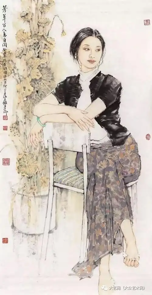 录和情感写意中国著名获奖画家博士生导师赵建成人物水墨肖像画作品