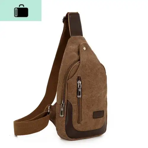 新款胸包男士斜挎包帆布单肩包韩版潮斜跨胸前包休闲小背包男包包new