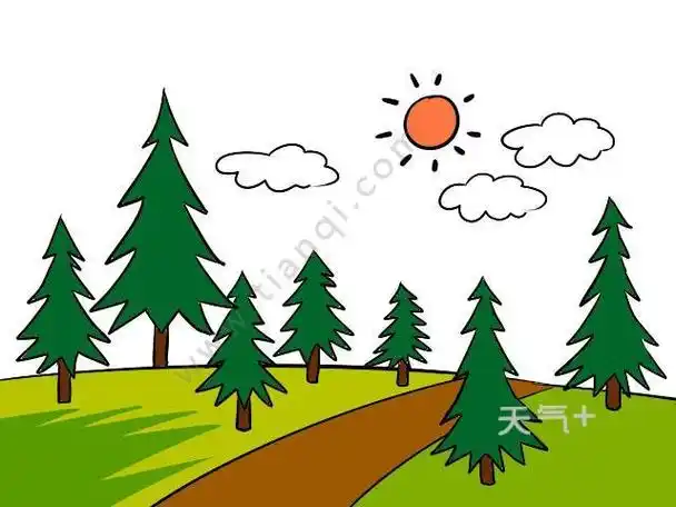 简笔画大树的森林背景