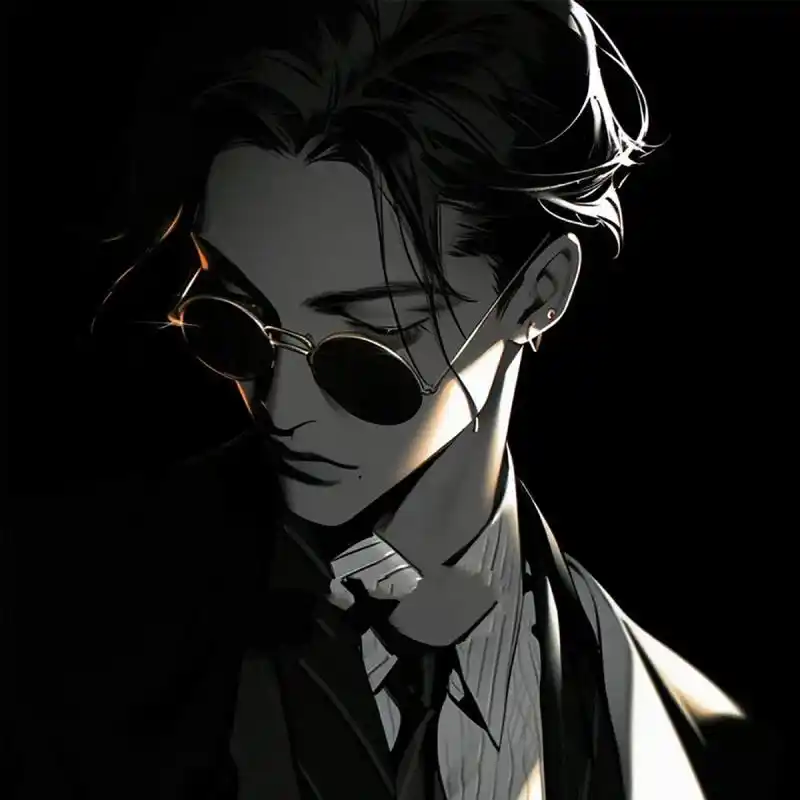 「男生头像」黑色系霸总动漫男头像