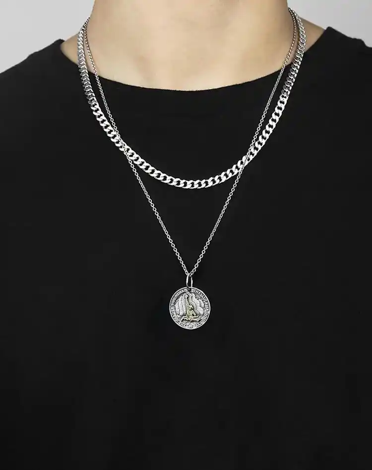 song百搭又好看的纯银古巴项链