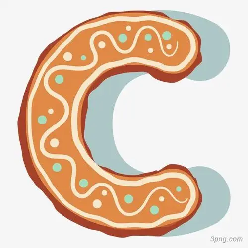 创意饼干图案字母cpng素材透明免抠图片-艺术字集