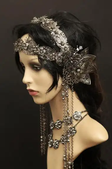 crown德国代购手作梦幻复古艺术掐丝冕状头饰皇冠配饰