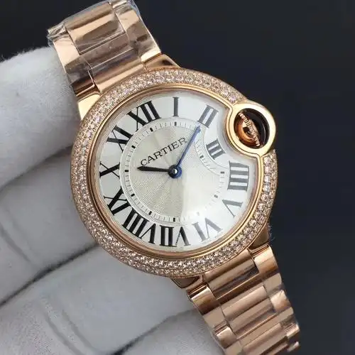 hbbv6卡地亚蓝气球系列双排钻瑞士eta石英甲板057女表小号女士腕表33