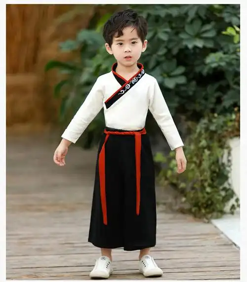 男童汉服中国风唐装过年新衣服小男孩古风套装时尚国学演出服
