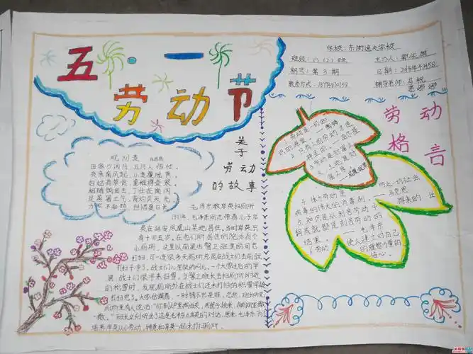 五一快乐手抄报