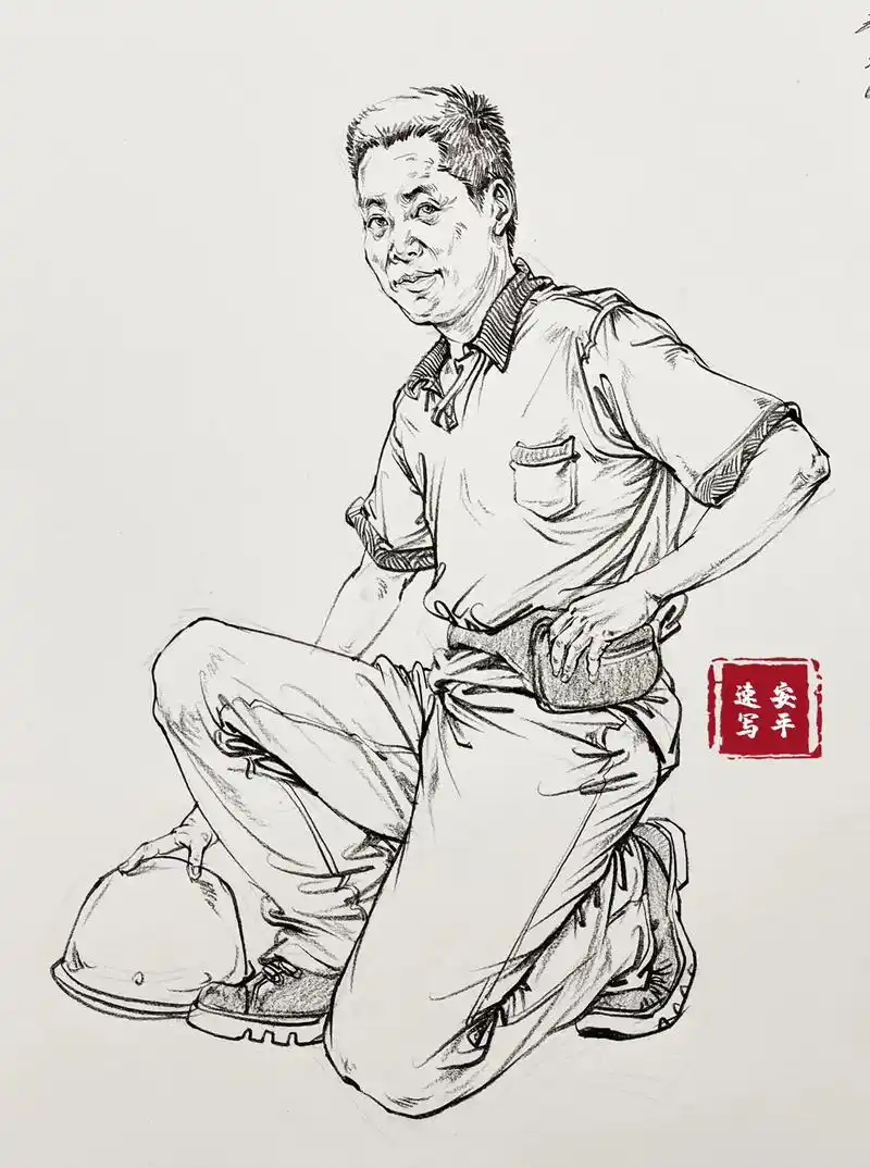 线性速写步骤图 - 抖音