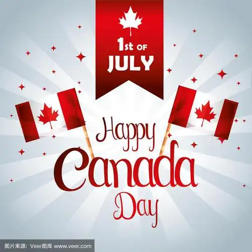 加拿大国旗与树叶庆祝节日