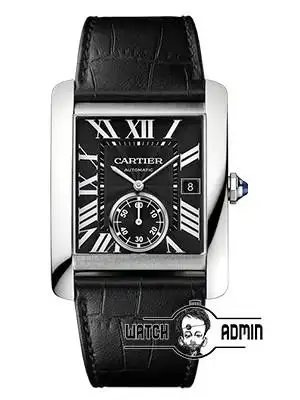 卡地亚 坦克系列 w5330004 黑色 34mm 1904-ps mc型机械机芯 男士腕表