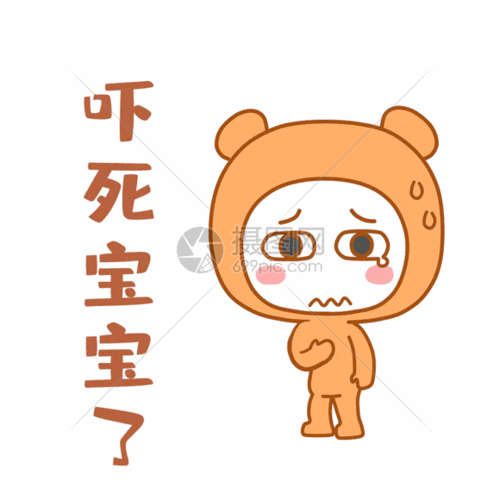 可爱熊吓死宝宝了表情包gif