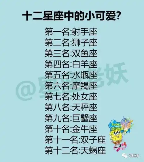 十二星座可爱排行