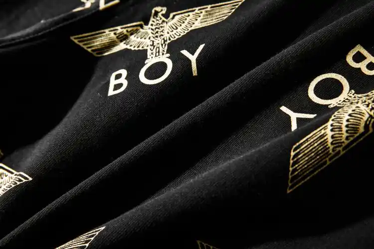 boy london正品潮牌2020新款烫金满印老鹰宽松运动男女同款短裤 6013