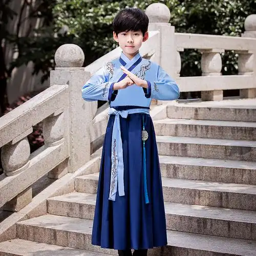 儿童汉服男童夏中国风夏季薄款公子男孩古风童装武侠风古装男夏装