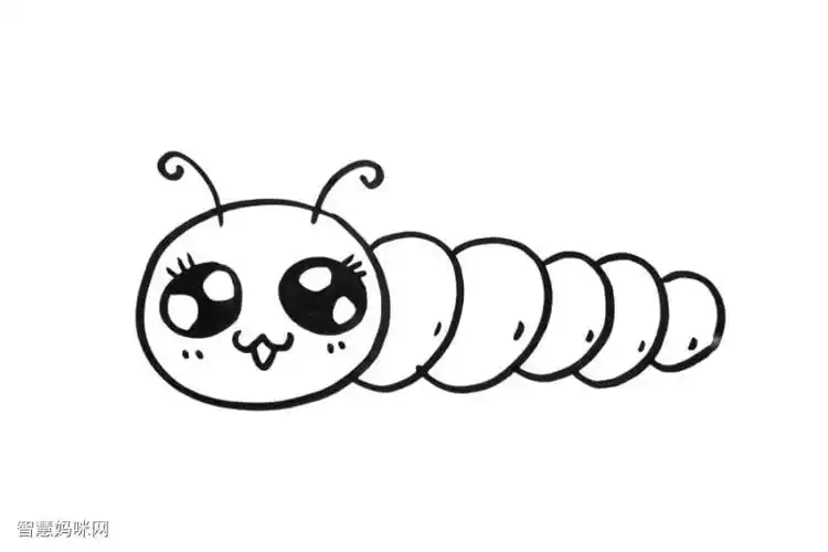 一步一步学画可爱毛毛虫