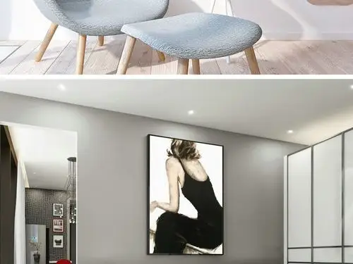 美女比基尼背影抽象绘画装饰画