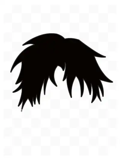 黑色的卡通 i>头 /i> i>发 /i>免抠图