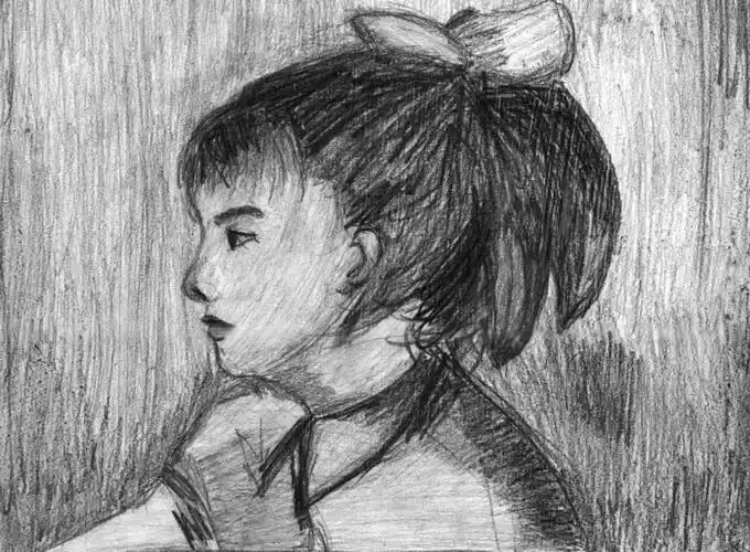 小女孩素描图集