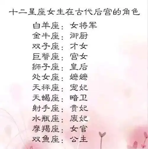 最容易让12星座想分手的事,十二星座女生在古代后宫的角色