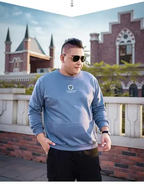 大肚子圆领套头秋季外套衣服针织易打理 黑色 xl/建议125-140斤【图片