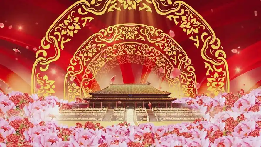 大气宫殿中国风唯美舞台舞蹈演出背景舞蹈背景