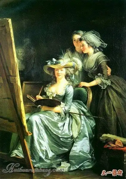 法国 吉亚尔 著名油画作品《有两个学生的自画像》赏析_世界名画鉴赏