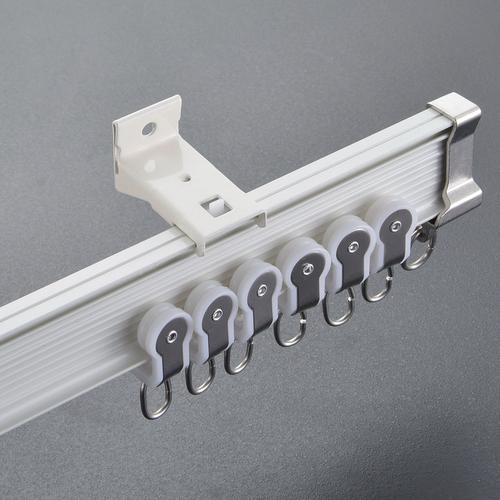 可弯曲窗帘罗马杆双轨道顶装圆形窗户窗帘轨道圆型轨道挂钩式轨