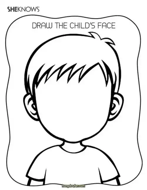 空白大圆脸可打印图片素材认识五官可打印图片素材下载